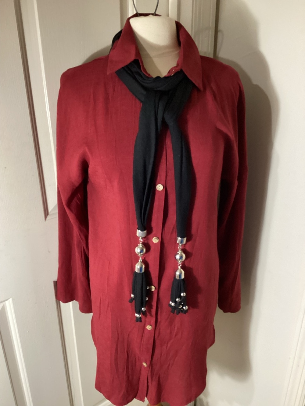 Shirt Dress. Cute Button Down. Brick Red/Maroon. Size XL.